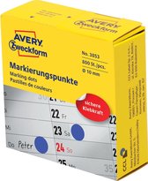 Avery-Zweckform 3853 Etiketten Voor Markeringspunten Diameter 10 Mm Blauw 800 Stuks Permanent Papier
