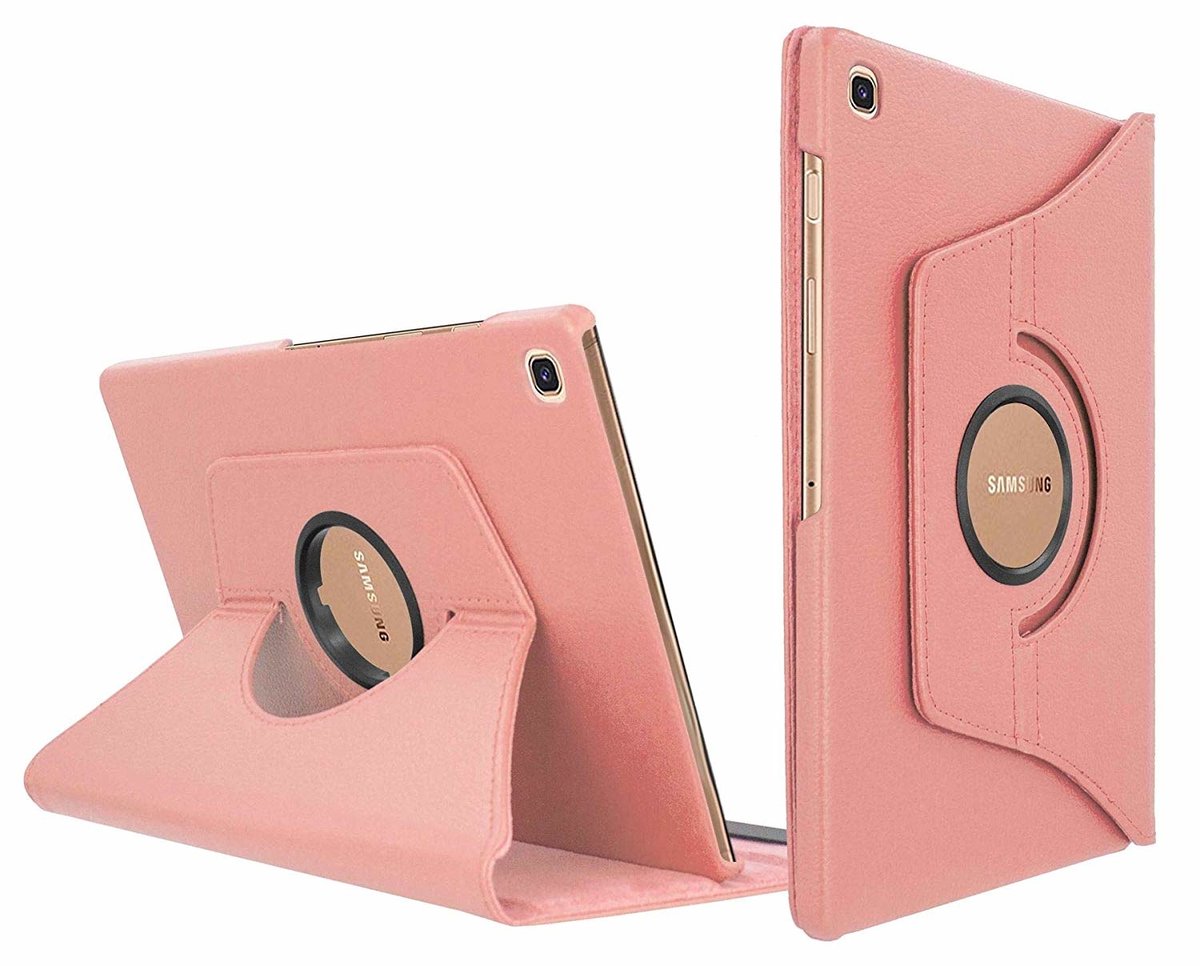 Hoes Geschikt voor Samsung Galaxy Tab S5e Draaibare Hoes - Ntech - Rose Goud
