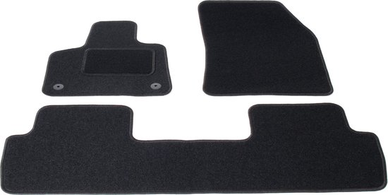 Ensemble de 3 tapis de sol noirs pour Peugeot 3008: deux avant et un arrière. Sans points de fixation.