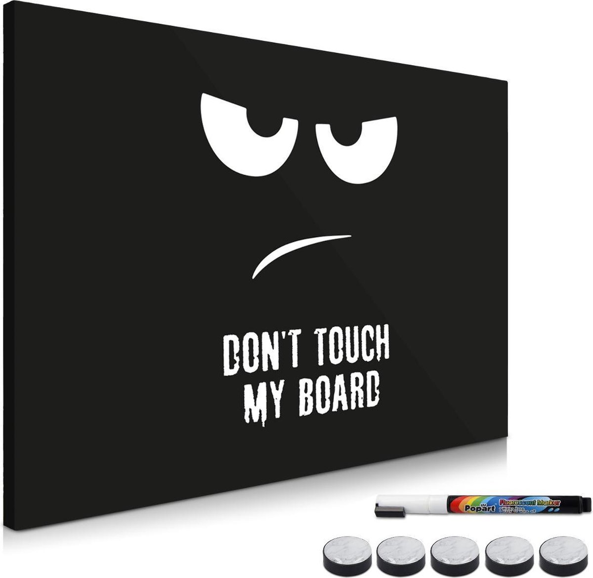 Navaris magneetbord - Magnetisch bord om op te schrijven - Memobord 60 x 40 cm - Met magneten en marker - Voor aan de muur - Wit marmer