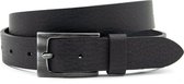 Thimbly Belts Leren kinderriem zwart - heren en dames riem - 3 cm breed - Zwart - Echt Leer - Taille: 60cm - Totale lengte riem: 75cm