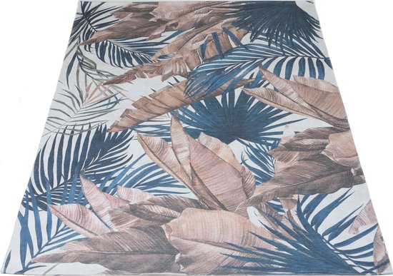 Vloerkleed Palm Blue 70 x 140 cm