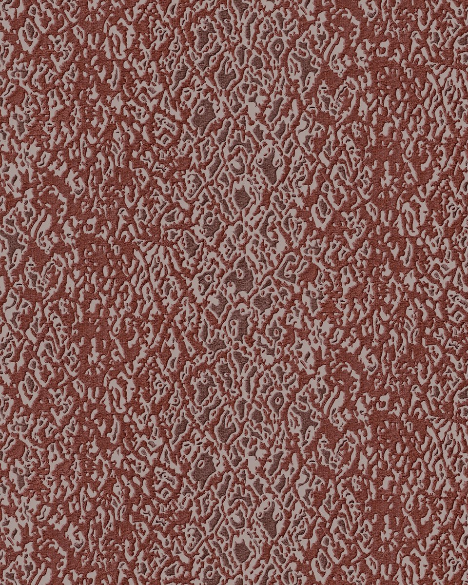 Dieren patroon behang Profhome DE120126-DI vliesbehang hardvinyl warmdruk in reliëf gestempeld met exotisch patroon glanzend rood beige 5,33 m2