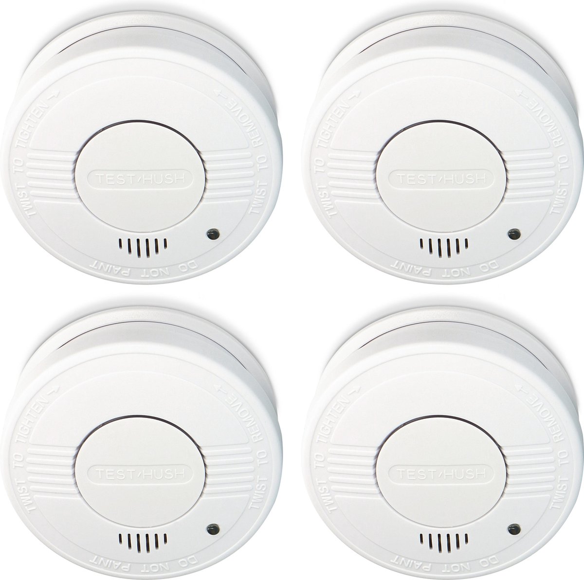 Alecto SA-18 Rookmelder + time-out - 4 stuks - Inclusief batterij, bodemplaat, schroeven en pluggen
