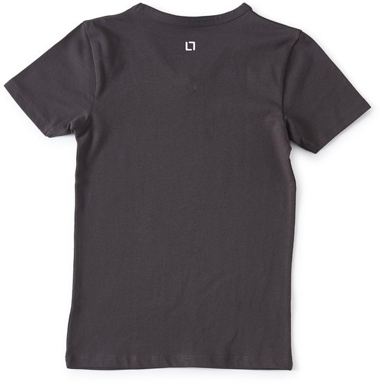 Little Label - garçon - T-shirt - gris foncé - taille 98/104 - coton bio