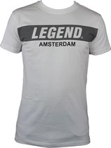 t-shirt Amsterdam Kids/Volwassenen Wit 100% Bio Katoen 6-7 jaar