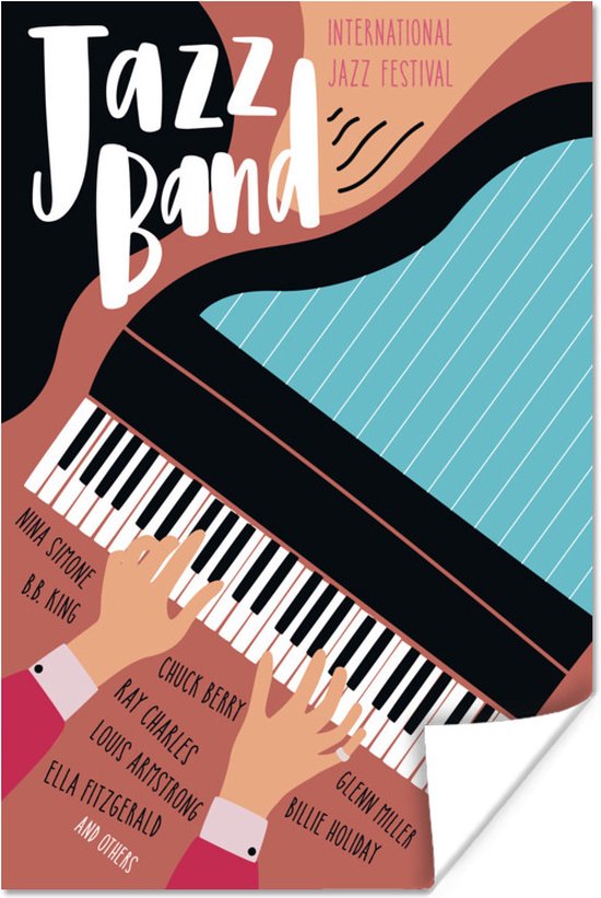 Poster Jazz band - Piano - Muziek - Quotes - 60x90 cm