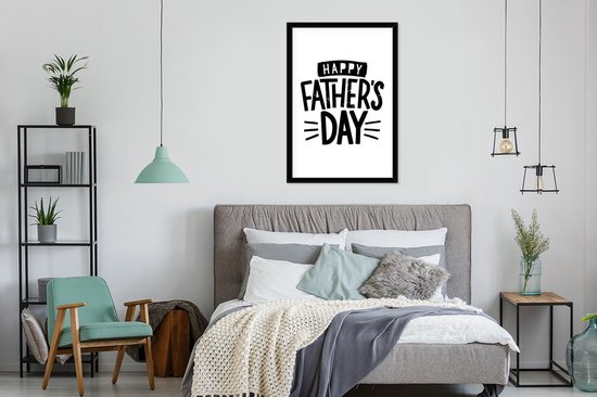 Photo dans le cadre - Présent pour la Vaderdag - HEUREUX DES DAY - Cadre photo blanc 60x90 cm - affiche dans le cadre (Décoration murale salon / chambre à coucher)