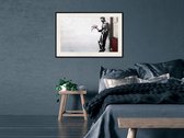 Artgeist - Schilderij - Banksy: Waiting In Vain - Multicolor - 90 X 60 Cm