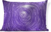 Sierkussens - Kussen - Paarse glitterstructuur in een swirl - 60x40 cm - Kussen van katoen