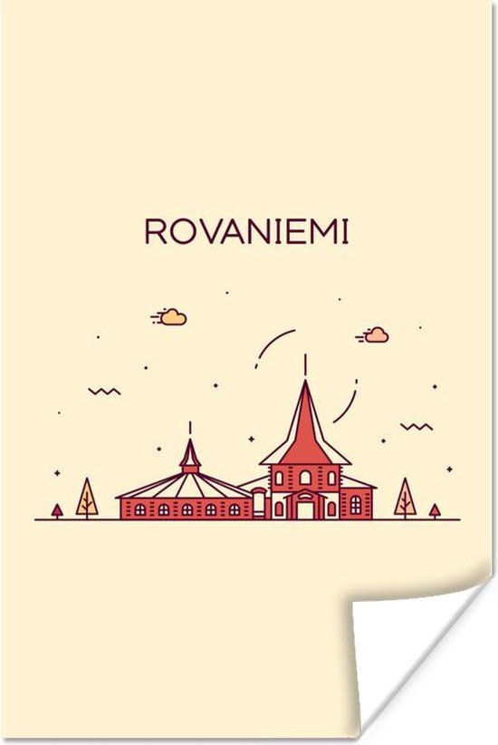 Poster Finland - Skyline - Rovaniemi - 120x180 cm XXL | bol.com