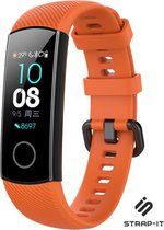 Siliconen Smartwatch bandje - Geschikt voor Honor band 4 / 5 siliconen bandje - oranje - Strap-it Horlogeband / Polsband / Armband