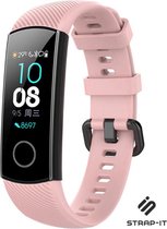 Siliconen Smartwatch bandje - Geschikt voor Honor band 4 / 5 siliconen bandje - roze - Strap-it Horlogeband / Polsband / Armband