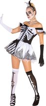 dressforfun - vrouwenkostuum Black-White-Skeleton M - verkleedkleding kostuum halloween verkleden feestkleding carnavalskleding carnaval feestkledij partykleding - 300118