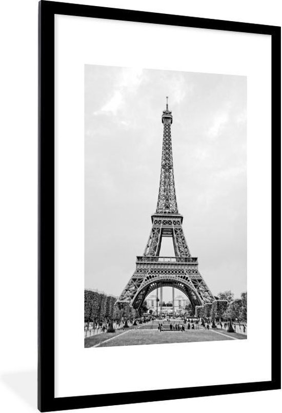 Derbevilletest Uittreksel vlotter Fotolijst incl. Poster - Zwart-Wit foto van de Eiffeltoren - 60x90 cm -  Posterlijst | bol.com