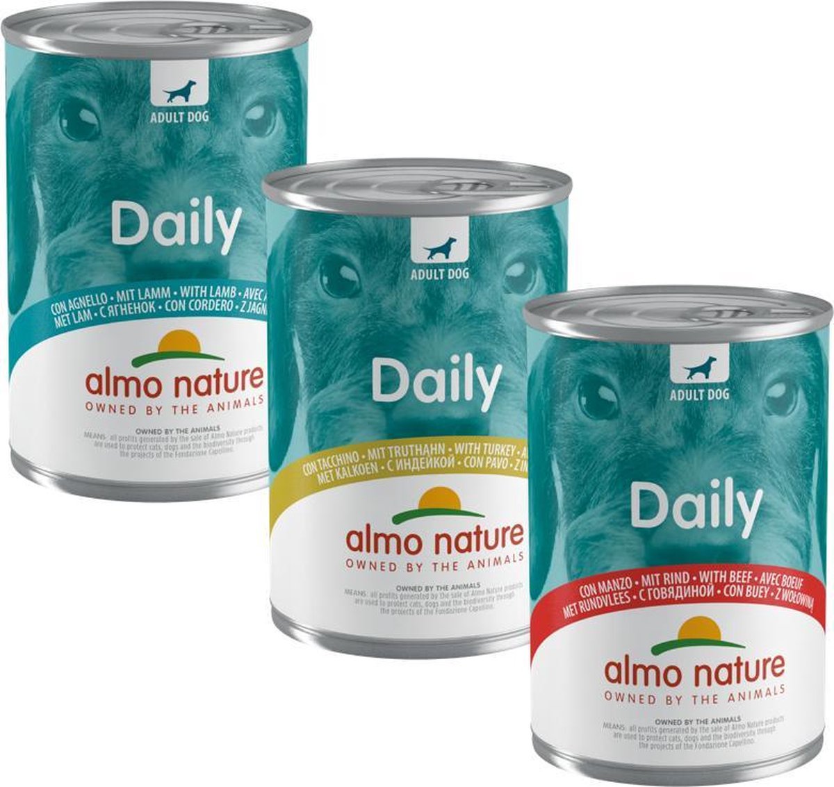 Almo Nature Daily Menu 100% natuurlijk Natvoer voor Honden - 24 x 400 gram - Varken - 24 x 400 gram