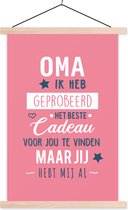 Cadeau pour la plus gentille grand-mère - Grand-mère tu m'as déjà poster poster en textielposter rose 60x90 cm - Tirage photo sur poster textielposter (décoration murale salon / chambre)