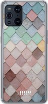 6F hoesje - geschikt voor OPPO Find X3 Pro -  Transparant TPU Case - Colour Tiles #ffffff