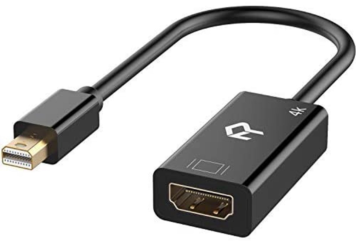 thunderbolt naar hdmi - ZINAPS Mini DisplayPort (Thunderbolt 1/2) (Mini DP) auf HDMI-adapter, 4K Konverter, Schwarz