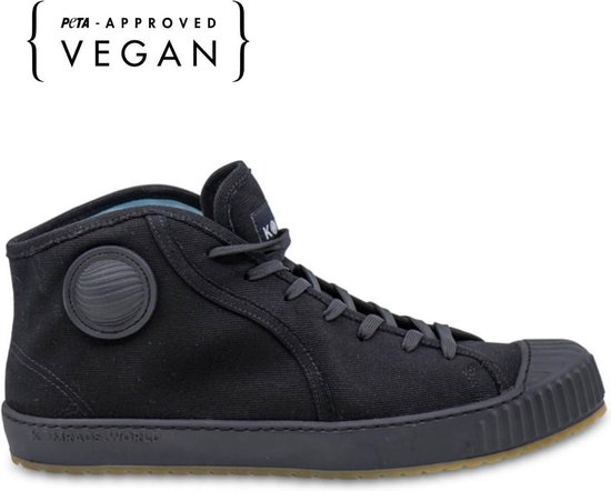 Komrads vegan sneakers - ICNS Partizan Monoblack - Schoen uit duurzaam en gerecycleerd materiaal - Zwart - Maat 40