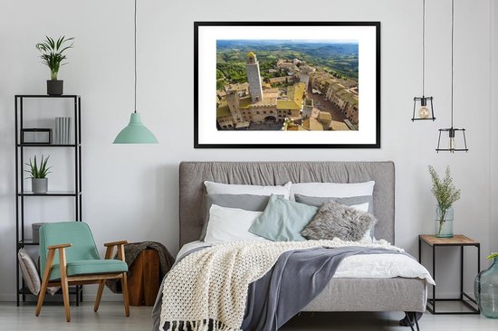 Cadre photo avec affiche - San Gimignano d'en haut près de la Toscane en Italie - 120x80 cm - Cadre pour affiche