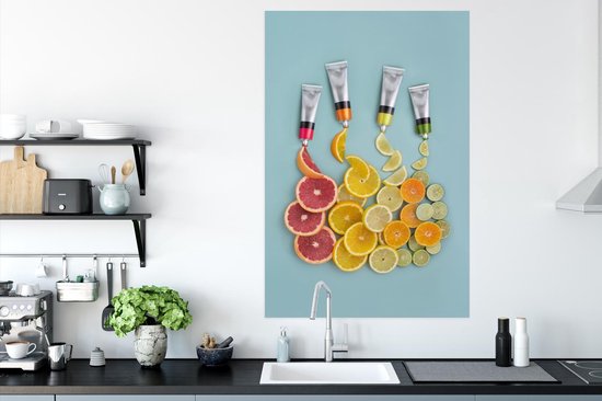Nature morte de fruits de tubes de peinture poster papier 80x120 cm - Tirage photo sur Poster (décoration murale salon / chambre)