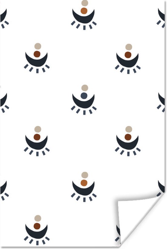 Patron pour enfants avec demi-lunes et pois et rayures 120x180 cm XXL / Groot format!