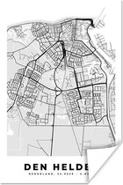 Poster City Map - Den Helder - Grijs - Wit - 40x60 cm