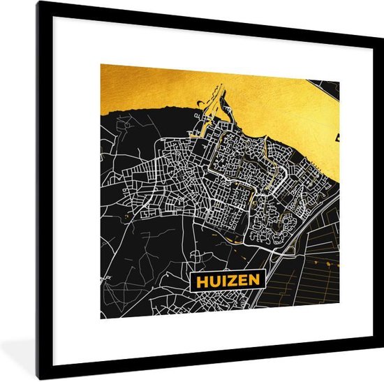 Fotolijst Incl Poster Kaart Huizen Goud Zwart X Cm Posterlijst Bol Com