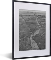 Fotolijst incl. Poster - Stadskaart - Geschiedenis - Amsterdam - 30x40 cm - Posterlijst - Plattegrond