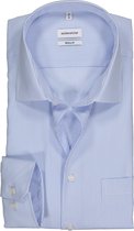 Seidensticker regular fit overhemd - lichtblauw met wit gestreept - Strijkvrij - Boordmaat: 43