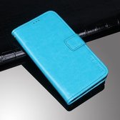 Voor Nokia 1.4 idewei Crazy Horse Texture Horizontale Flip Leather Case met houder & kaartsleuven & portemonnee (hemelsblauw)