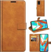 Voor OPPO Realme Q3i 5G / Realme Q3 5G Retro Kalfspatroon Gesp Horizontale Flip Leren Case met Houder & Kaartsleuven & Portemonnee (Geel)