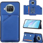 Voor Xiaomi Mi 10T Lite 5G Skin Feel PU + TPU + PC Achterkant Schokbestendig hoesje met kaartsleuven & houder & fotolijst (blauw)