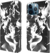 Cloud Fog Pattern Horizontale Flip lederen hoes met houder & kaartsleuf & portemonnee voor iPhone 12 Pro Max (zwart)