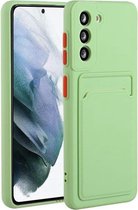 Voor Samsung Galaxy S21 5G kaartsleuf ontwerp schokbestendig TPU beschermhoes (groen)