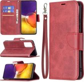 Voor Samsung Galaxy A82 5G Retro Lambskin Texture Pure Color Horizontale Flip PU Leather Case met Houder & Kaartsleuven & Portemonnee & Lanyard (Rood)