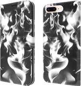 Cloud Fog Pattern Horizontale Flip lederen hoes met houder & kaartsleuf & portemonnee voor iPhone 8 Plus & 7 Plus (zwart)