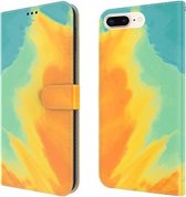 Aquarel Patroon Horizontale Flip Leren Case met Houder & Kaartsleuf & Portemonnee Voor iPhone 8 Plus & 7 Plus (Herfstbladkleur)