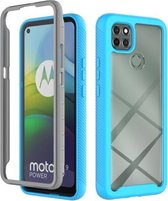 Motorola Moto G9 Power (2021) Starry Sky Solid Color-serie schokbestendige pc + TPU-hoes met PET-folie (hemelsblauw)