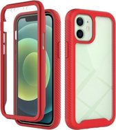 Starry Sky Solid Color-serie schokbestendige pc + TPU-hoes met PET-folie voor iPhone 12 mini (rood)