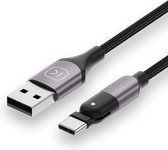 KUULAA KL-O133 1,2 m USB naar USB-C / Type-C 180 graden roterende magnetische oplaadkabel (grijs)