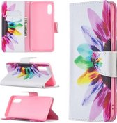 Voor Samsung Galaxy A02 / M02 Gekleurde Tekening Patroon Horizontale Flip Leren Case met Houder & Kaartsleuven & Portemonnee (Zonnebloem)