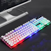 LIMEIDE GTX300 104 toetsen Retro ronde sleutelkap USB bedraad muis toetsenbord, Kabellengte: 1,4 m, Kleur: Punk Single Keyboard White