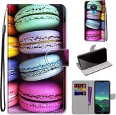 Voor Nokia 1.4 Gekleurde Tekening Cross Textuur Horizontale Flip PU Lederen Case met Houder & Kaartsleuven & Portemonnee & Lanyard (Kleurrijke Taarten)