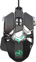 HXSJ J600 9 toetsen programmeerbare bekabelde E-sports mechanische muis met licht (zwart)