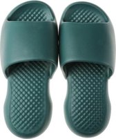 Zomer Super Dikke Zachte Bodem Plastic Slippers Heren Indoor Defensieve Huishoudelijke Badslippers, Maat: 40-41 (Donkergroen)