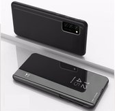 Voor OPPO Narzo 30 Pro 5G / Realme 7 5G / V5 5G vergulde spiegel horizontale flip lederen tas met houder (zwart)