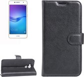 Voor Huawei Enjoy 6s Litchi Texture Horizontale Flip Leren Case met Houder & Kaartsleuven & Portemonnee (Zwart)