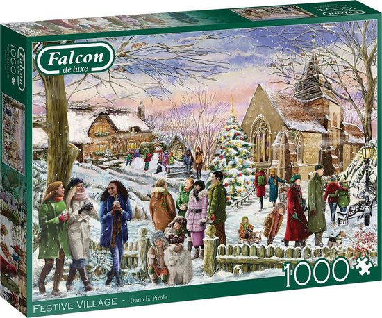 Falcon puzzel Festive Village - Legpuzzel - 1000 stukjes | bol